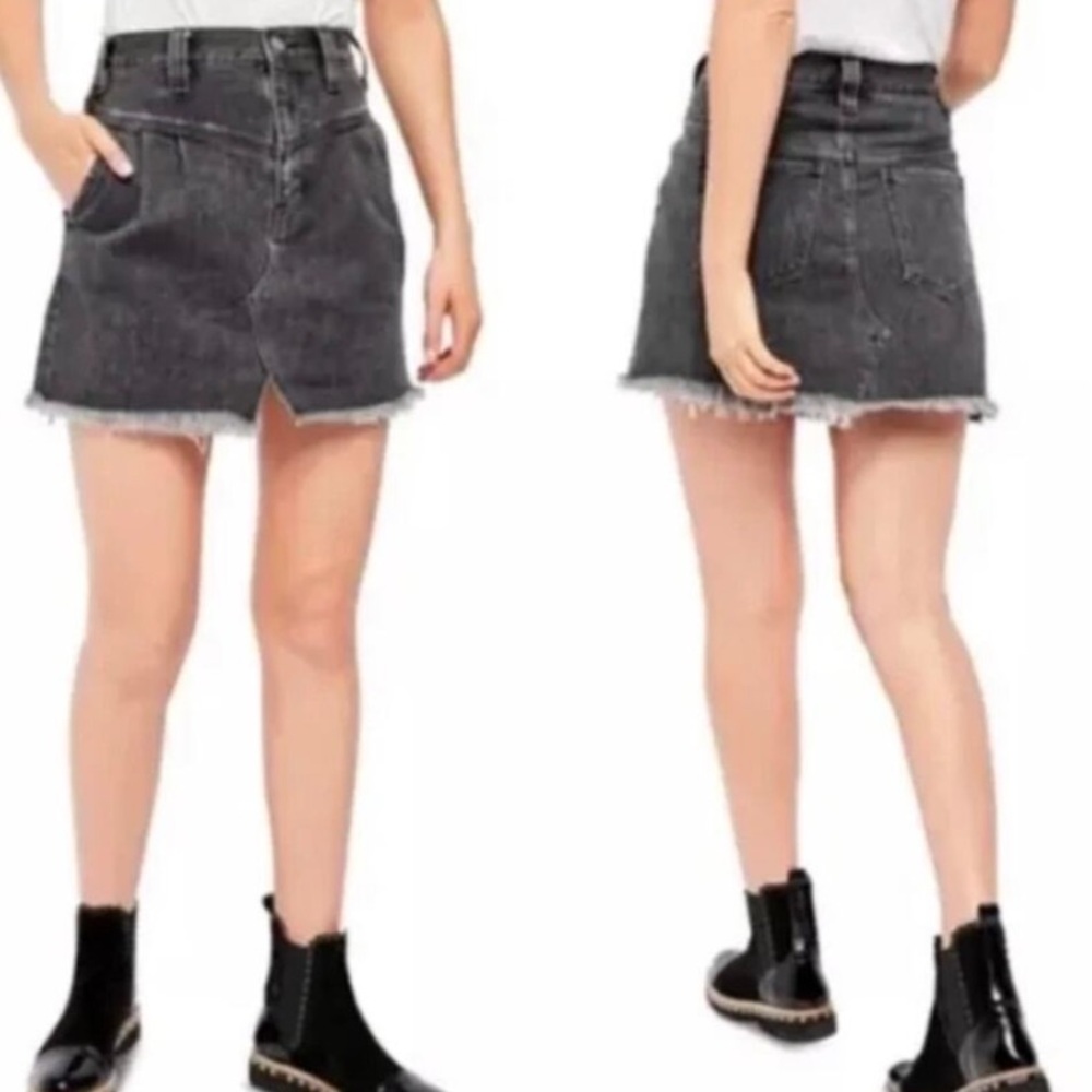 We the free free people sidecar mini denim skirt size 26